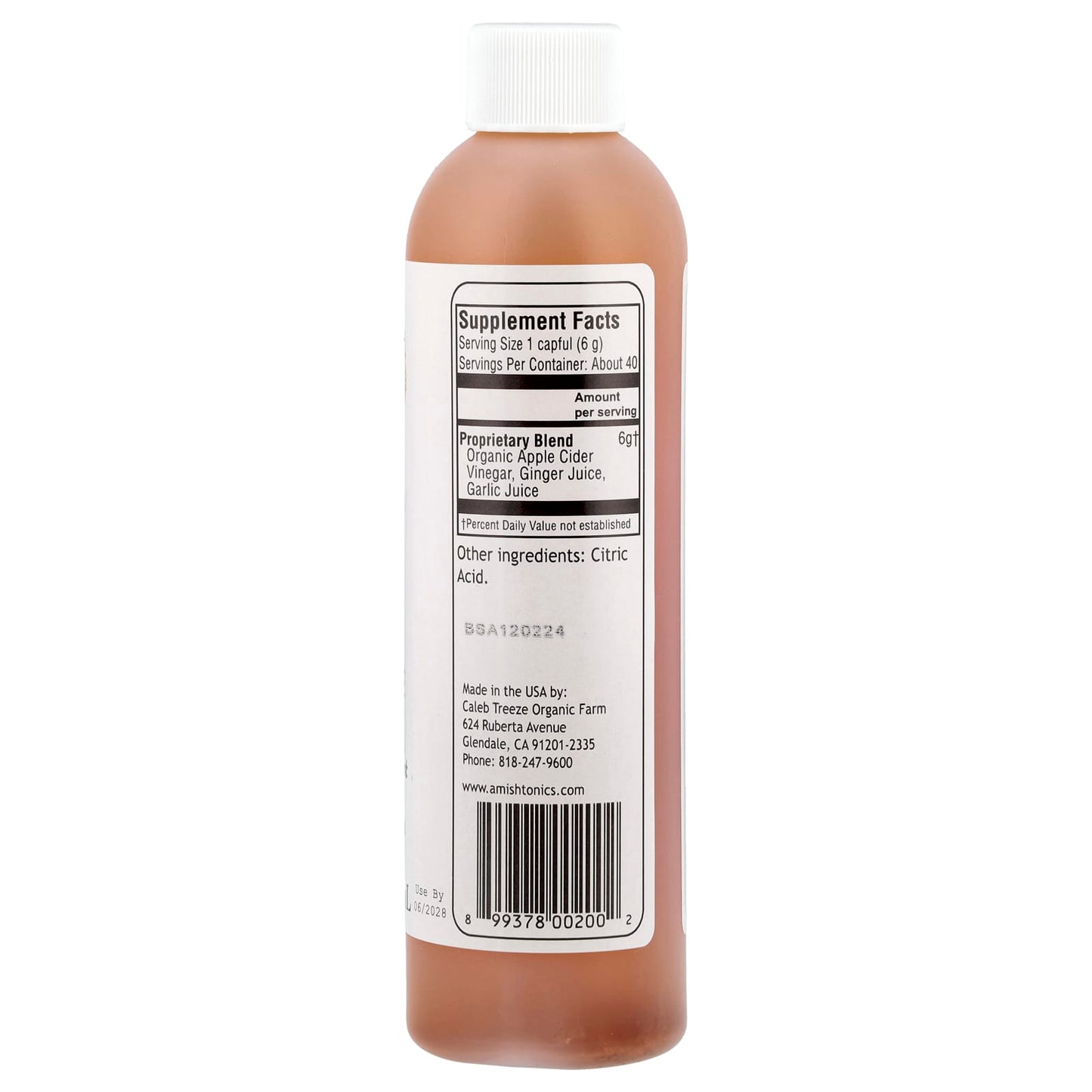 Caleb Treeze Organic Farm Old Amish Muscle Tonic 237 ml