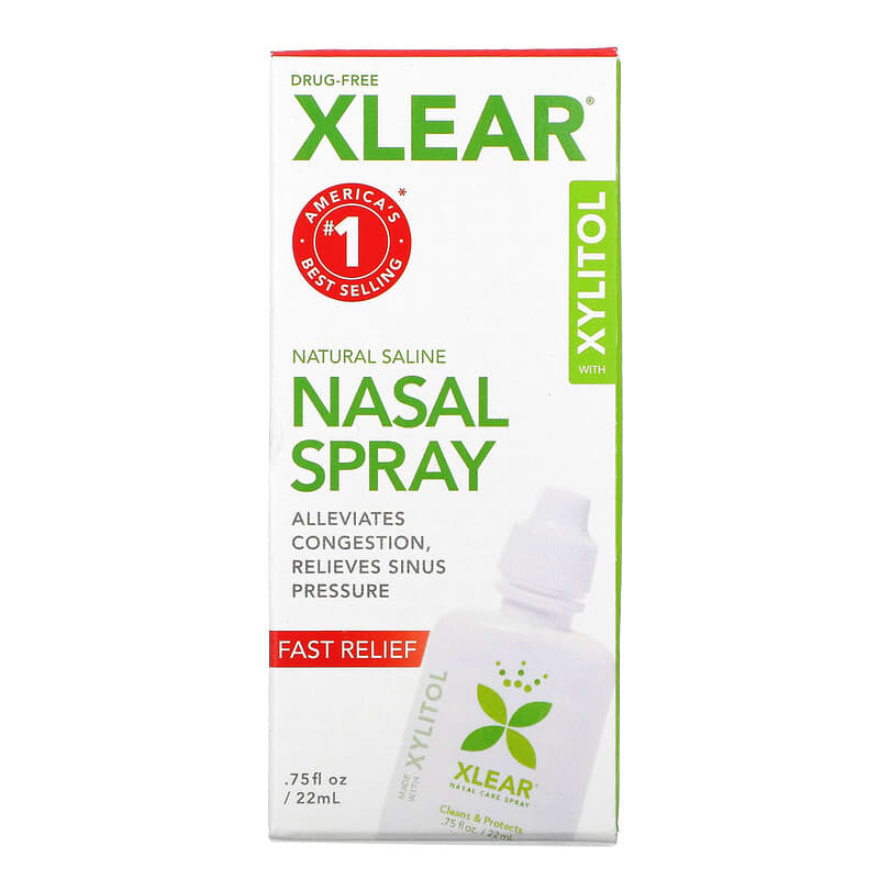Xlear Natural Saline Nasal Spray with Xylitol (22 ml)