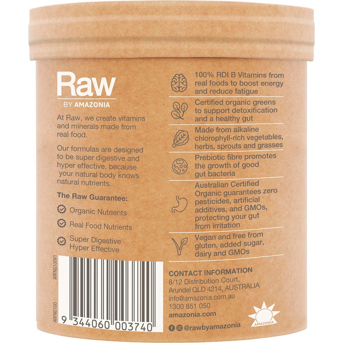Amazonia Raw Organic Greens Vanilla Mint 100g - Amazonia