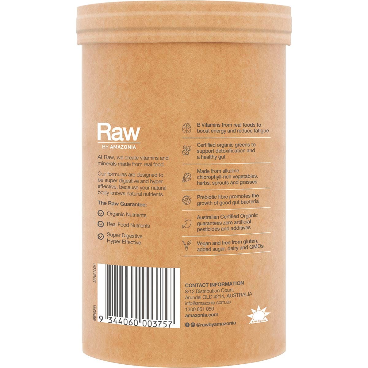 Amazonia Raw Organic Greens Vanilla Mint 200g - Amazonia