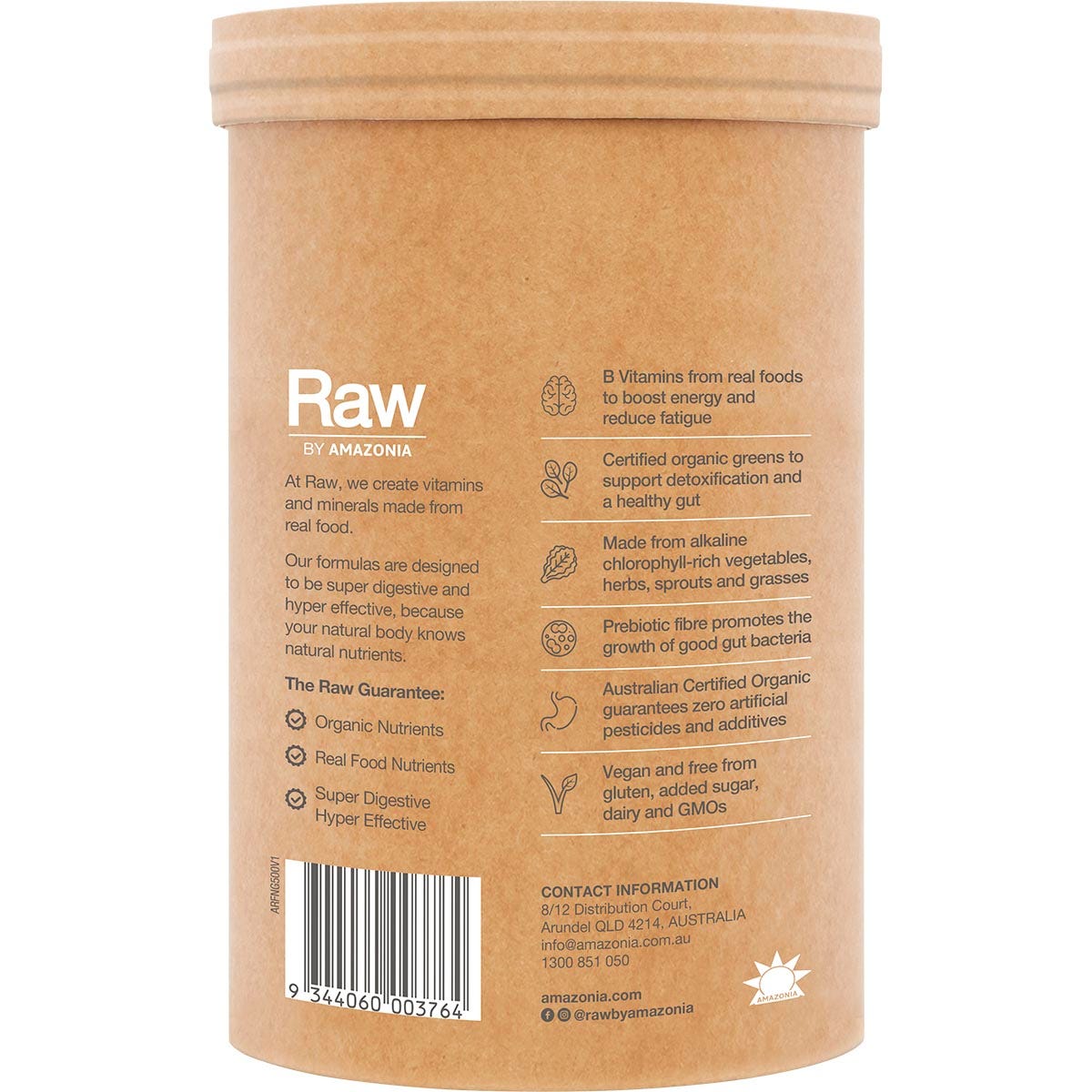 Amazonia Raw Organic Greens Vanilla Mint 500g - Amazonia