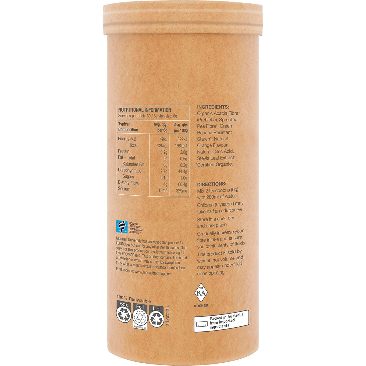 Amazonia Raw Organic Fibre Orange 300g - Amazonia