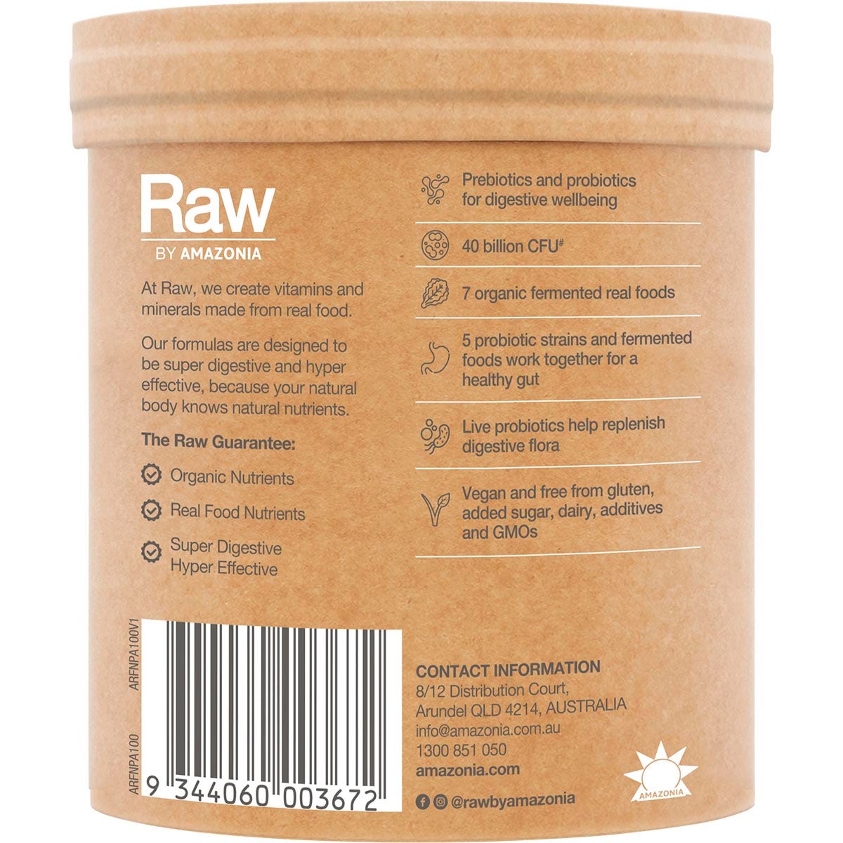 Amazonia Raw Organic Probiotics Cloudy Apple 100g - Amazonia