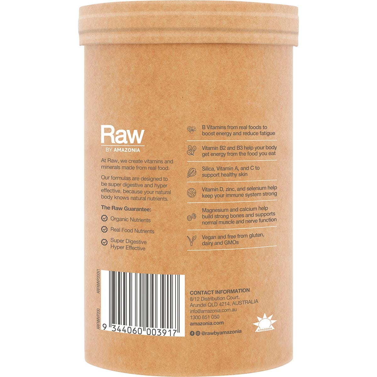 Amazonia Raw Organic Multivitamin Pineapple 200g - Amazonia