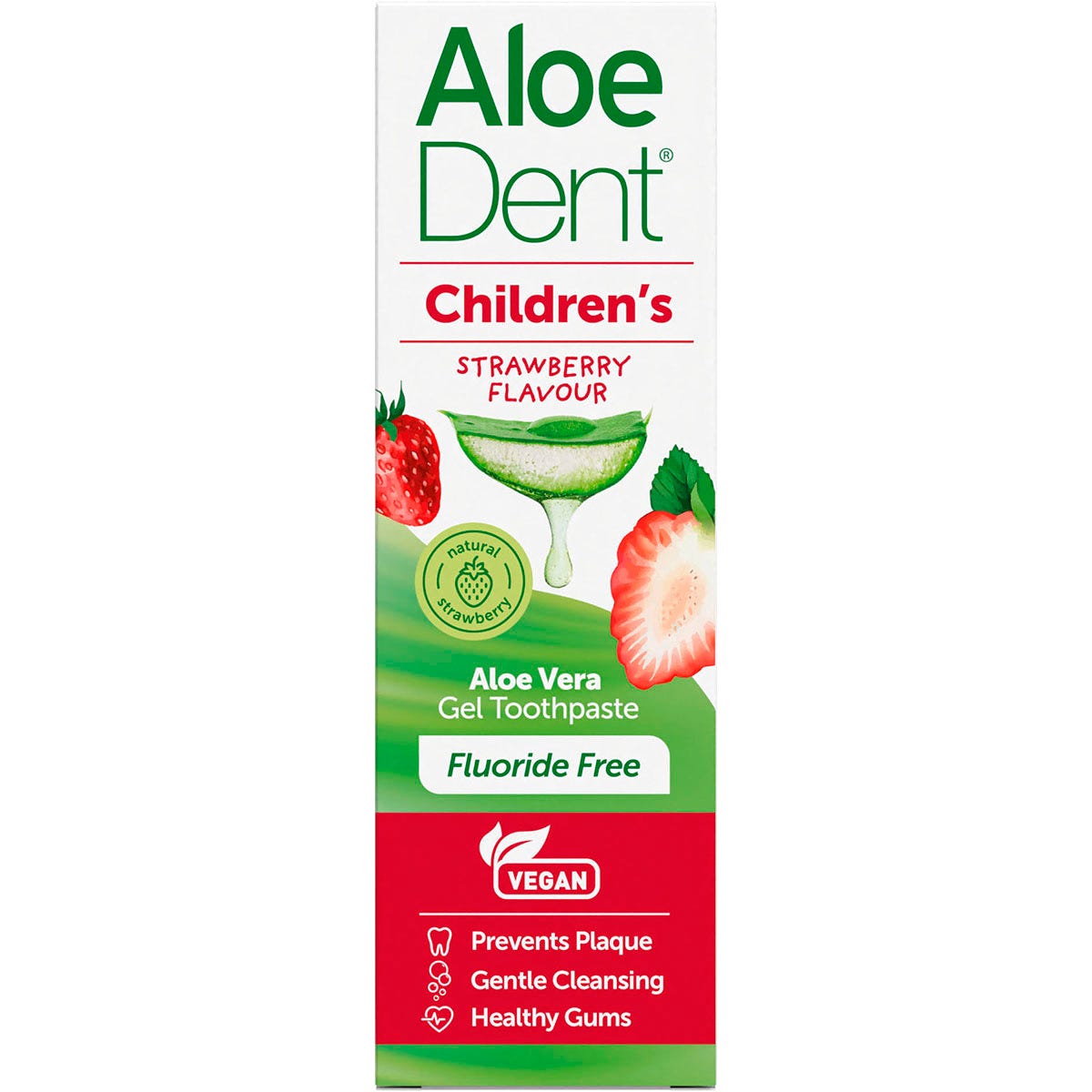 Aloe Dent Children’s Toothpaste Fluoride Free Strawberry 50ml - Aloe Dent