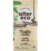 Alter Eco Chocolate Organic Creme Brulee Dark Truffle Thins 12x84g - Alter Eco