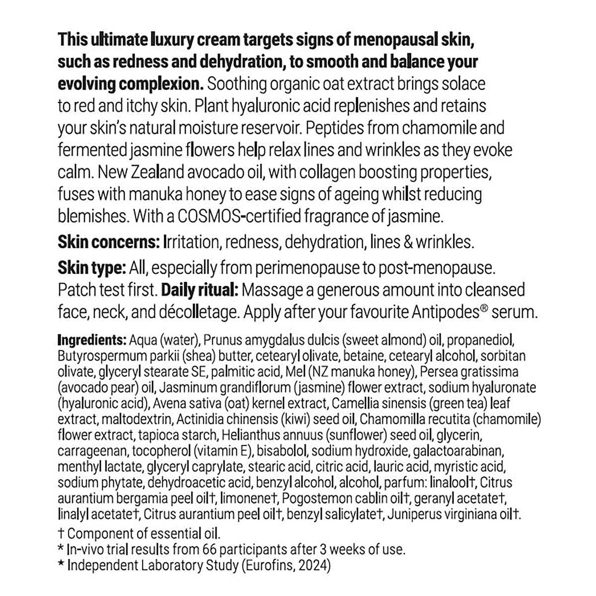 Antipodes Jasmine Flower Menopause Facial Cream 60ml - Antipodes