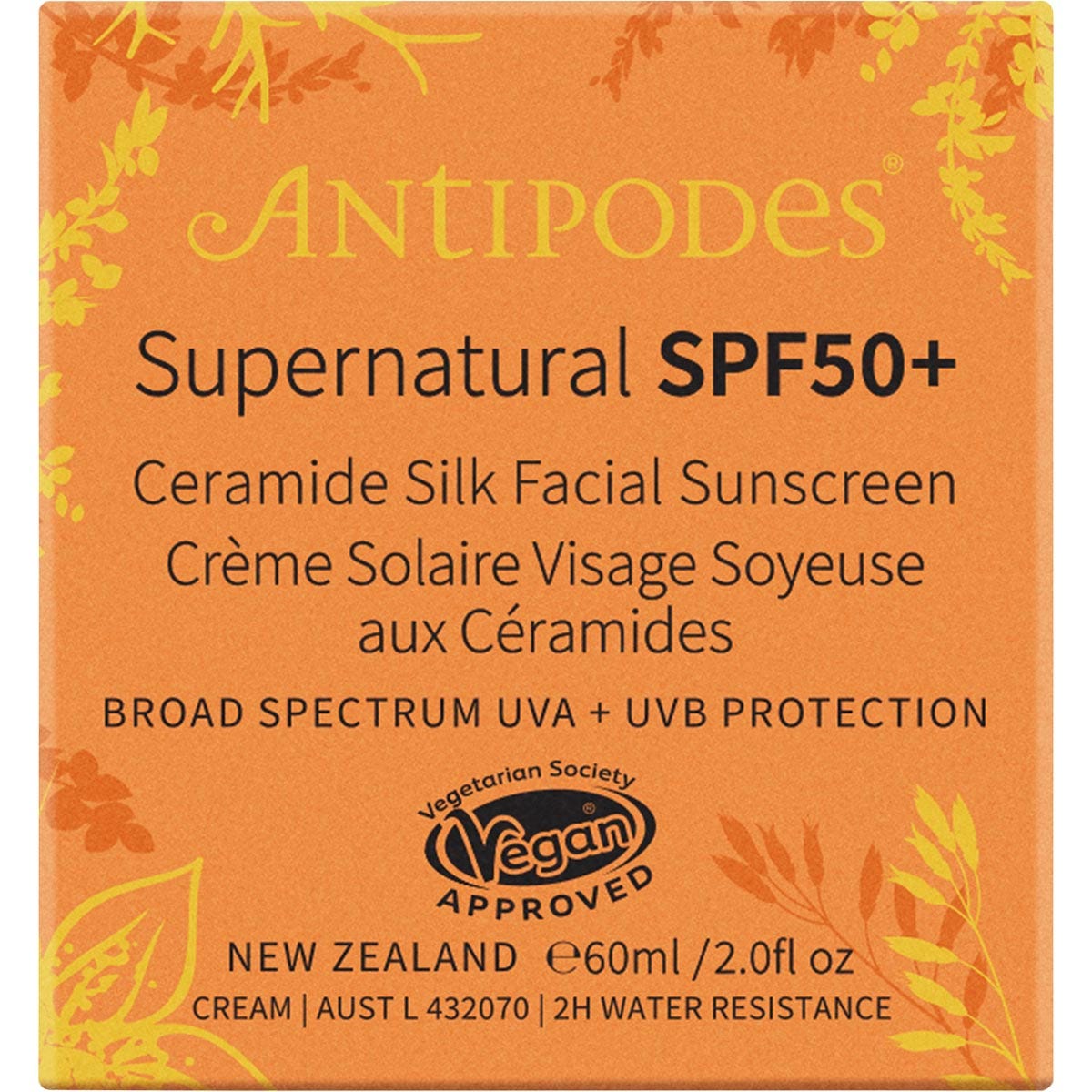 Antipodes Supernatural SPF50+ Ceramide Silk Sunscreen 60ml - Antipodes