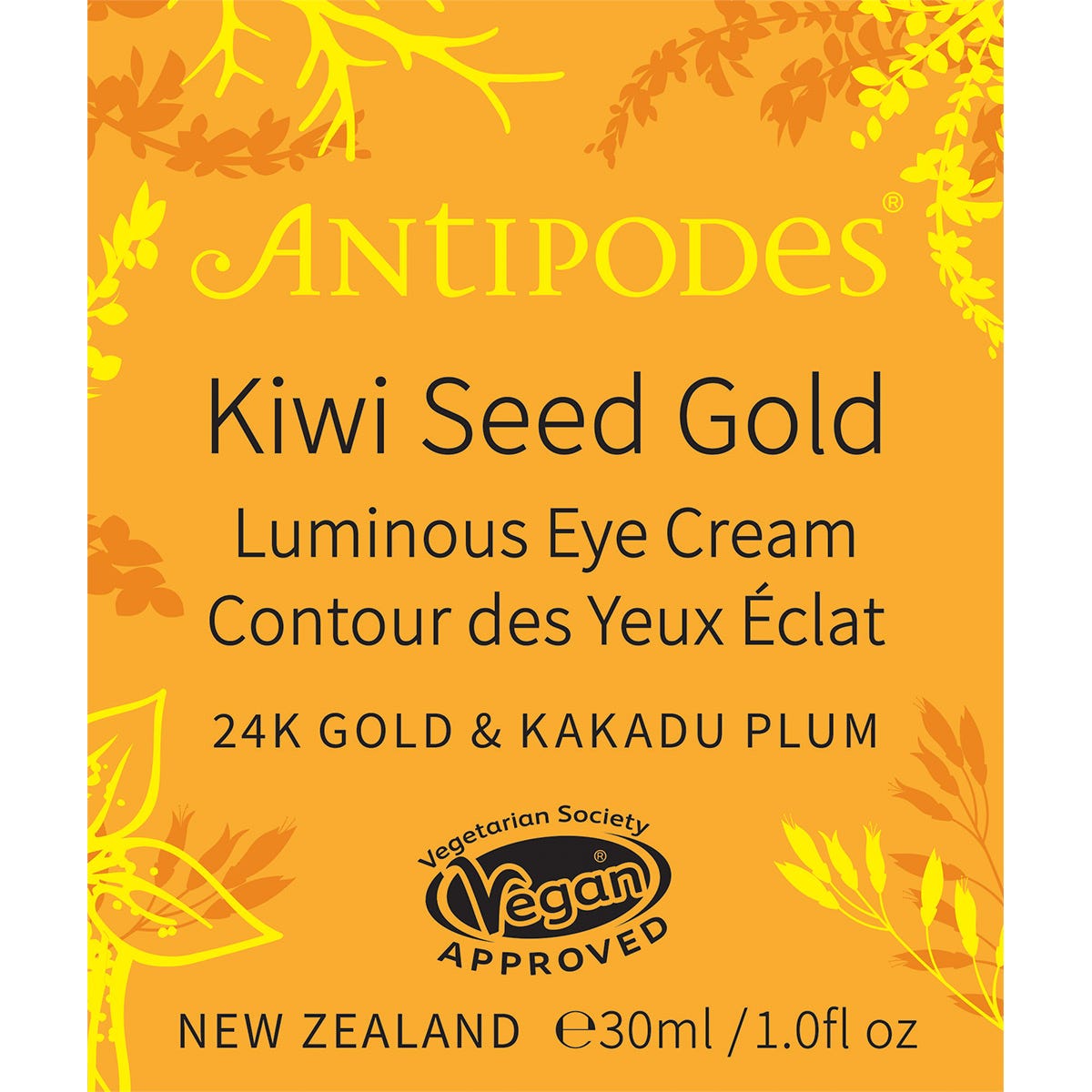Antipodes Kiwi Seed Gold Luminous Eye Cream 30ml - Antipodes