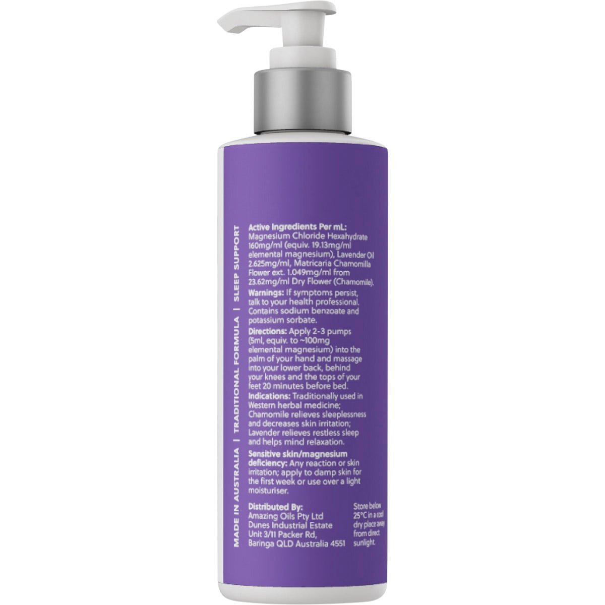 Amazing Oils Magnesium Sleep Lotion with Lavender & Chamomile 200ml - Amazing Oils