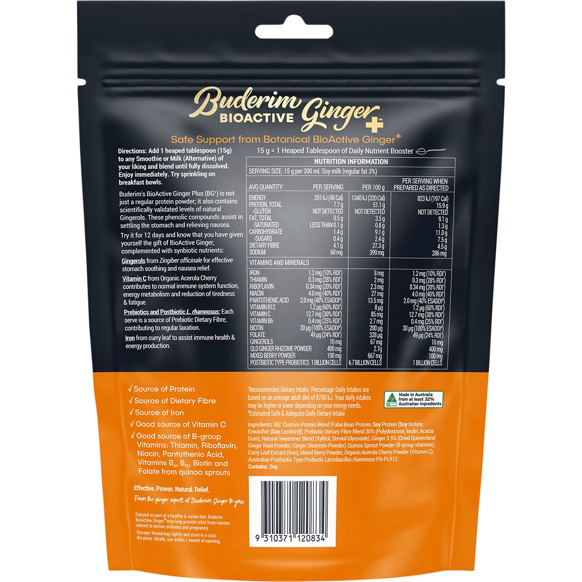 Buderim Ginger Bioactive + Daily Nutrient Booster 180g - Buderim Ginger