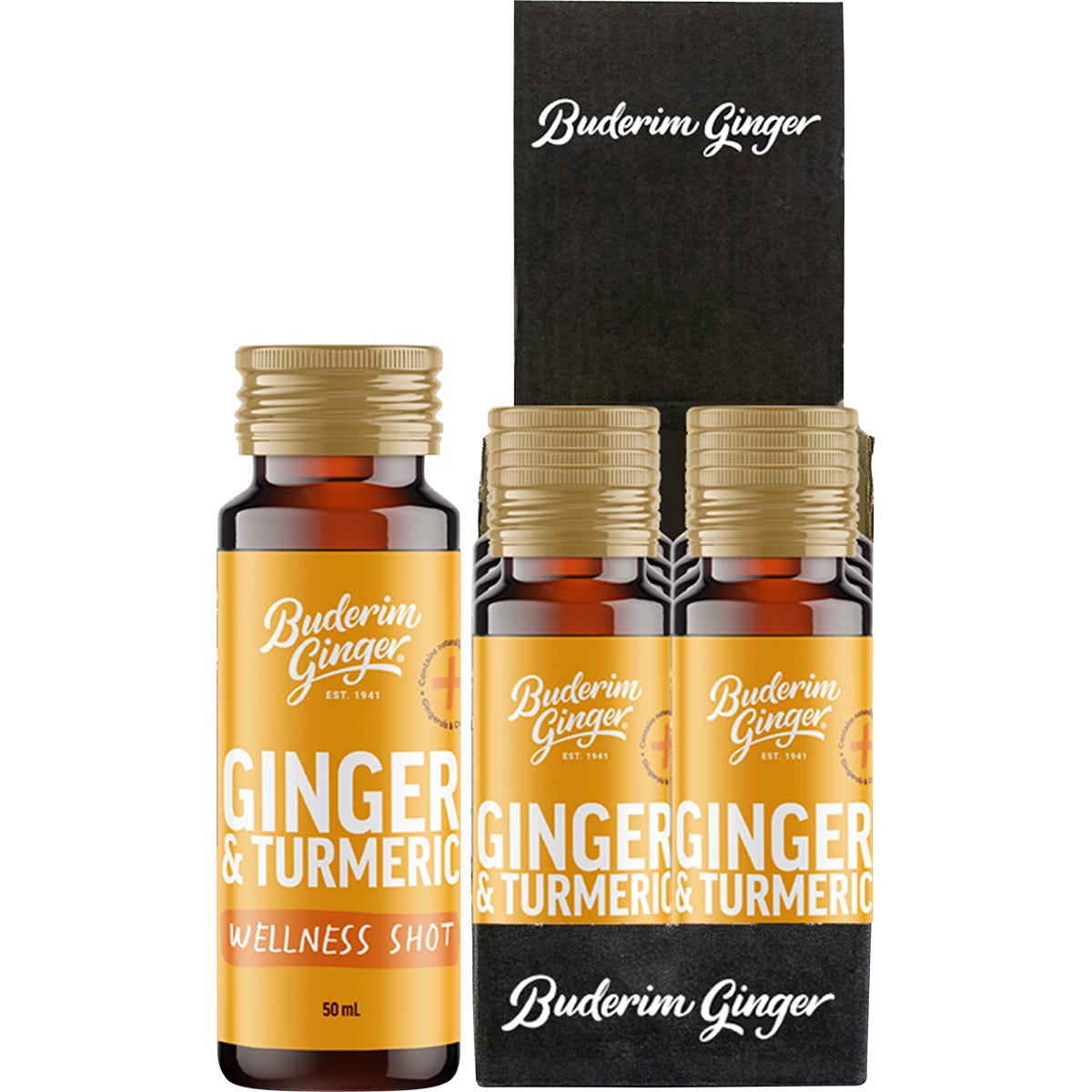 Buderim Ginger Ginger & Turmeric Wellness Shot 10x50ml - Buderim Ginger