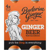 Buderim Ginger Ginger Beer Non Alcoholic 4x250ml - Buderim Ginger