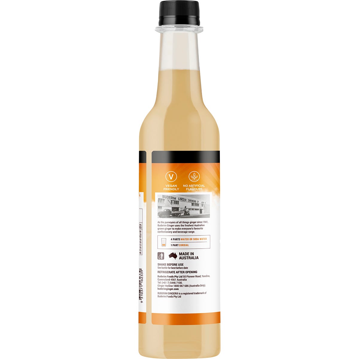 Buderim Ginger Ginger Refresher No Sugar Cordial 750ml - Buderim Ginger