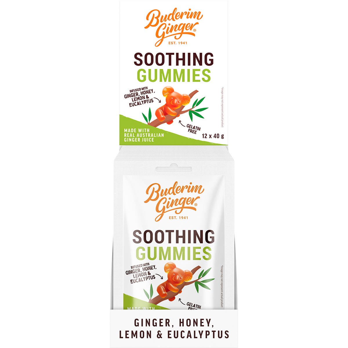 Buderim Ginger Soothing Gummies 12x40g - Buderim Ginger