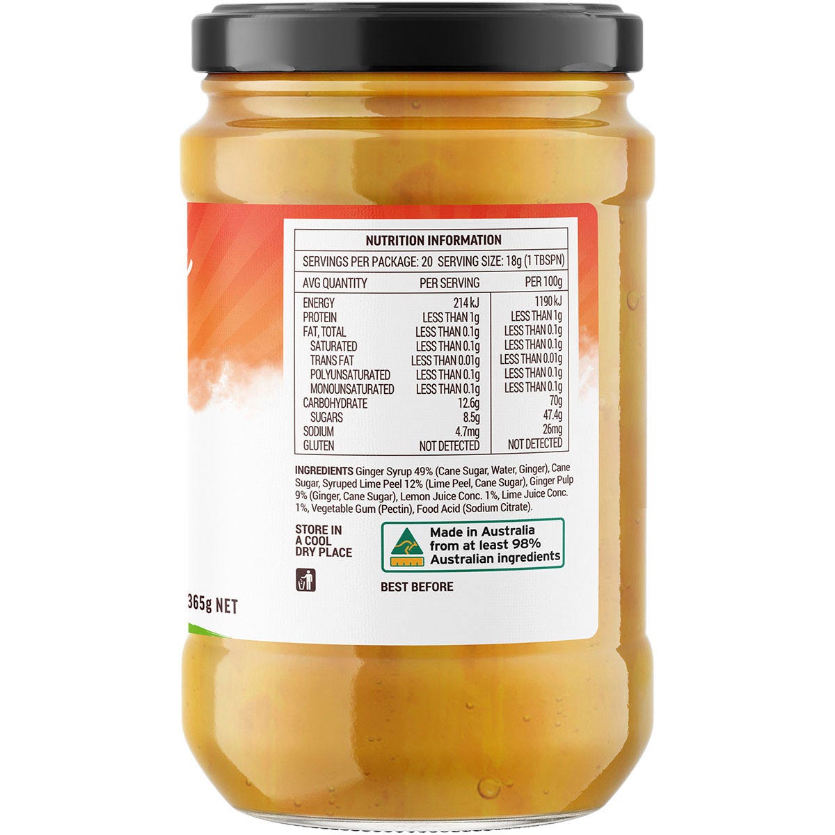 Buderim Ginger Ginger Lemon & Lime Marmalade 365g - Buderim Ginger