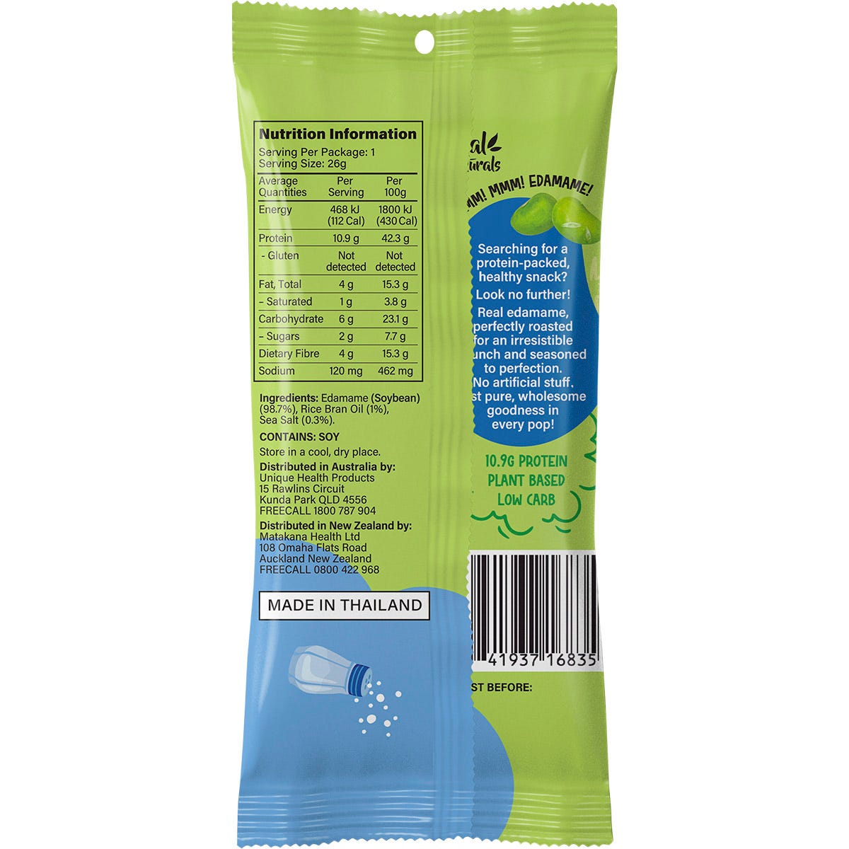 Real Naturals Protein Edamame Pops Sea Salt 10x26g - Real Naturals