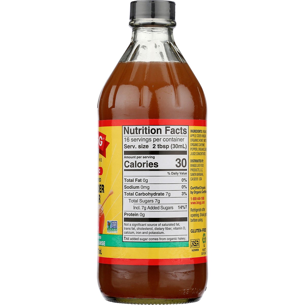 Bragg Apple Cider Vinegar Honey Cayenne Wellness Cleanse 473ml - Bragg