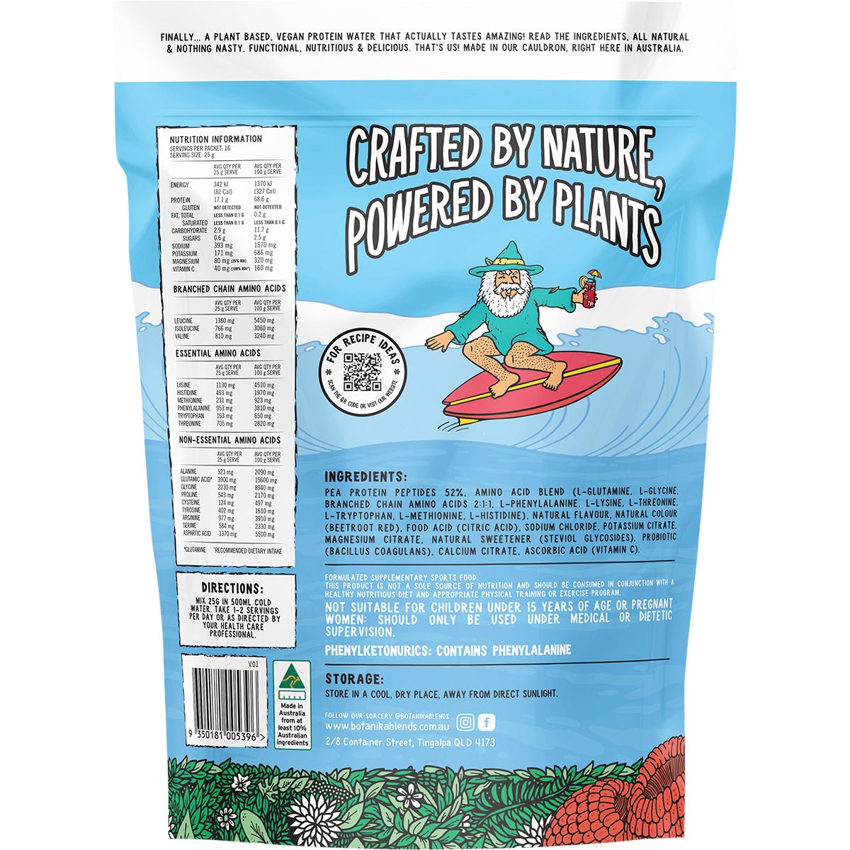 Botanika Blends Plant Protein Water Raspberry 400g - Botanika Blends