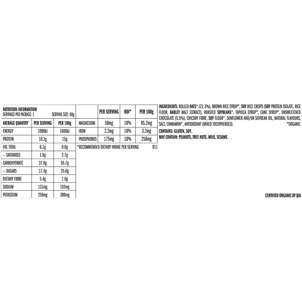 CLIF Energy Bar Chocolate Chip 12x68g - CLIF