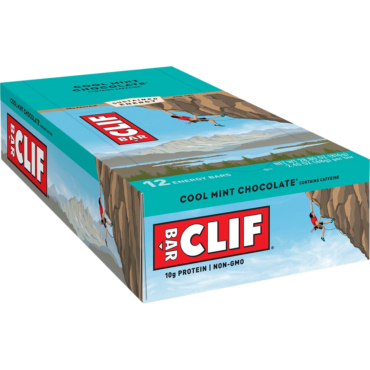 CLIF Energy Bar Cool Mint Choc 49mg Caffeine 12x68g - CLIF