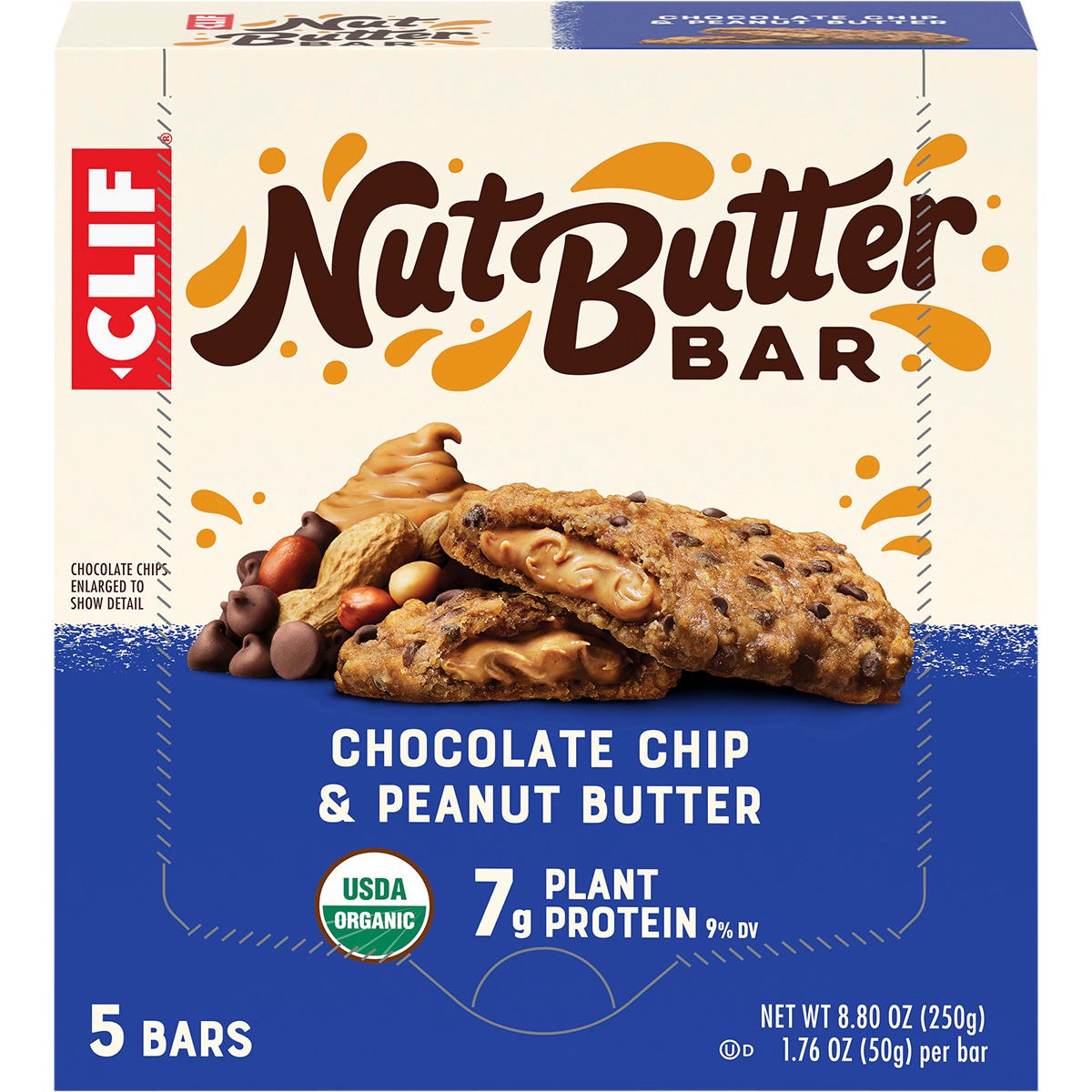 CLIF Nut Butter Bar Chocolate Chip & Peanut Butter 5x50g - CLIF