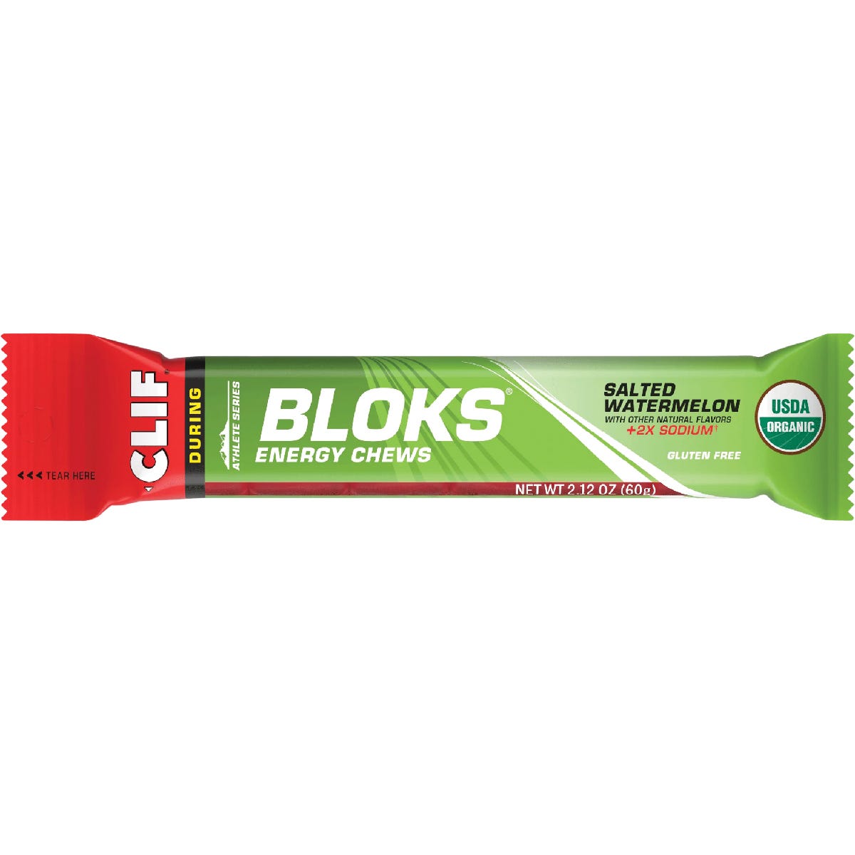 CLIF Bloks Energy Chews Salted Watermelon 100mg Sodium 18x60g - CLIF