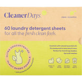 Cleaner Days Laundry Detergent Sheets Lemon + Eucalyptus 60pcs - Cleaner Days