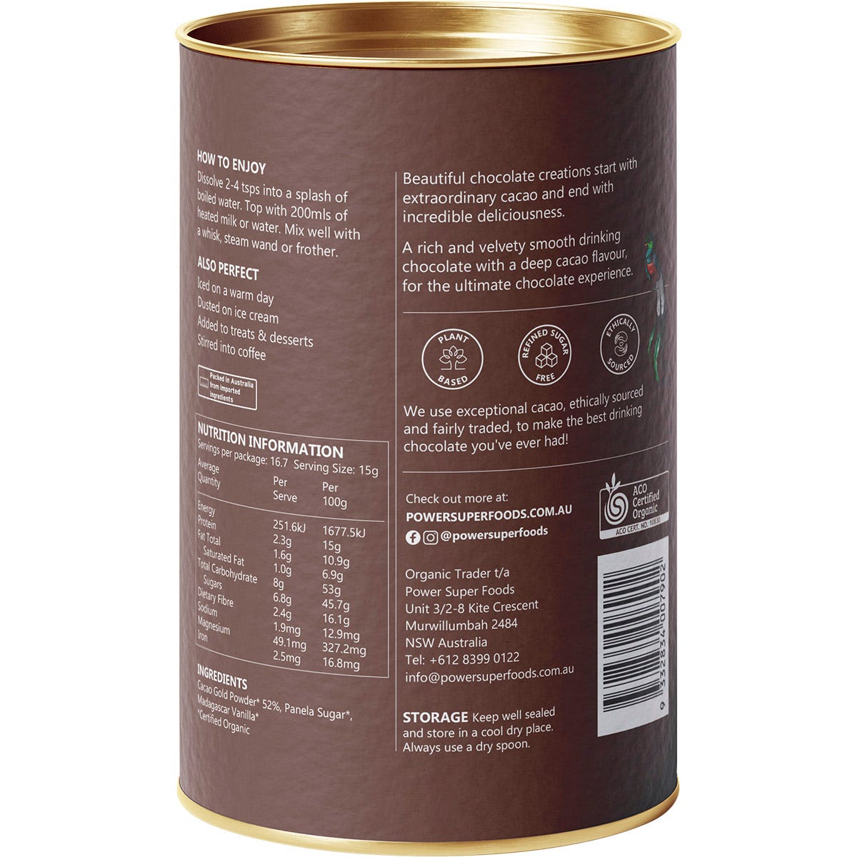 Power Super Foods Dark Drinking Chocolate 250g - Power Super Foods