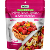 DJ&A Freeze Dried Yellow Peach, Lychee & Strawberries 10x35g - DJ&A