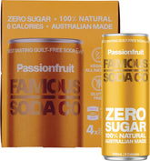 Famous Zero Sugar Soda Passionfruit 4x250ml - Famous