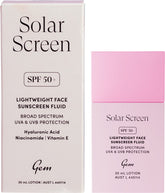 Gem Solar Screen SPF50+ Lightweight Face Sunscreen Fluid 30ml - Gem