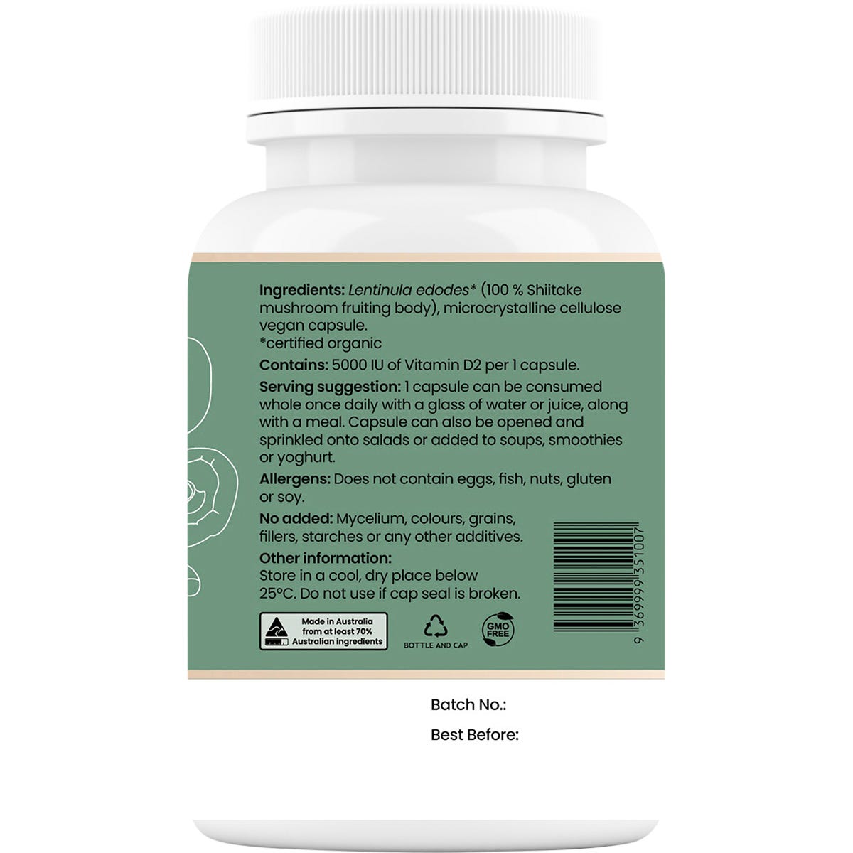 Hi-D Natural Vitamin D 5000 IU 60 Caps - Hi-D