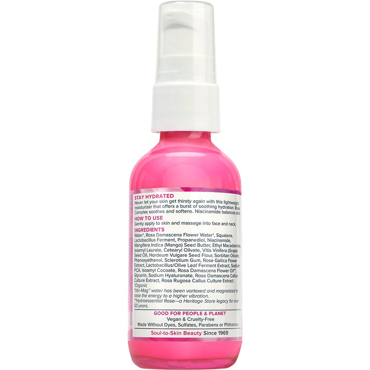 Heritage Store Rosewater Moisturizer Dry to Combination Skin 58ml - Heritage Store