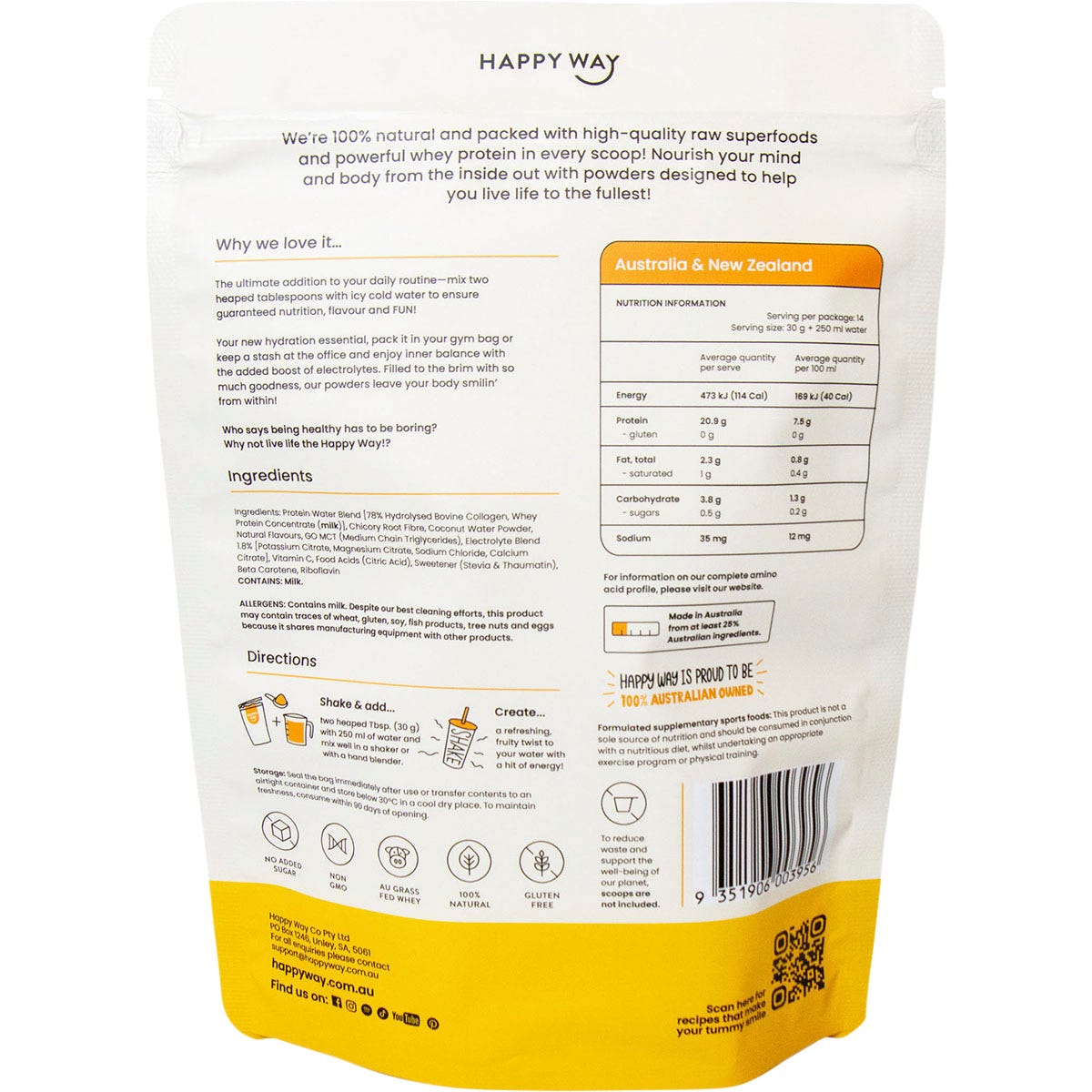 Happy Way Whey Protein Water Tropical Crush 420g - Happy Way