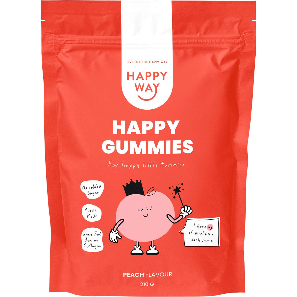 Happy Way Happy Gummies Peach 210g - Happy Way
