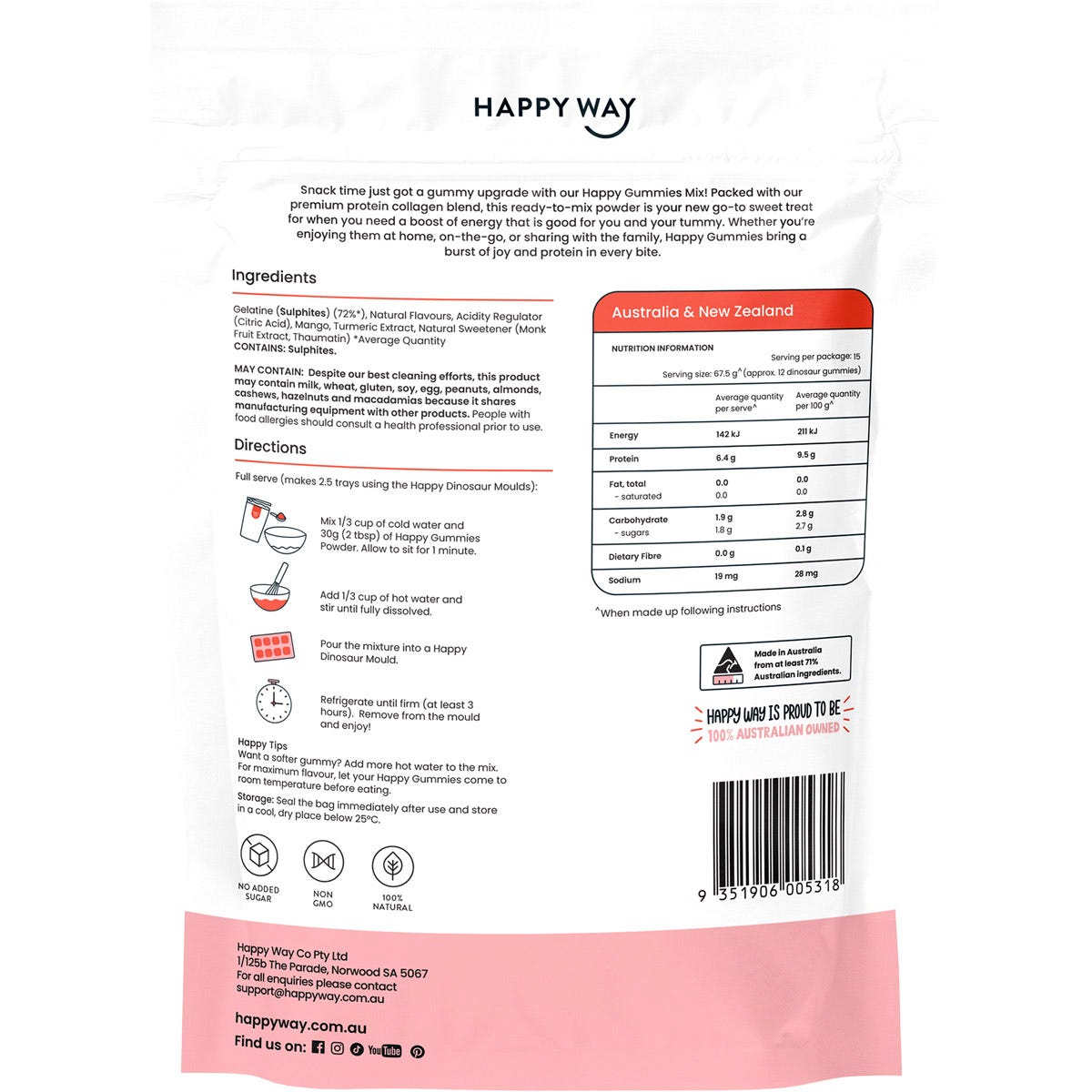 Happy Way Happy Gummies Peach 210g - Happy Way