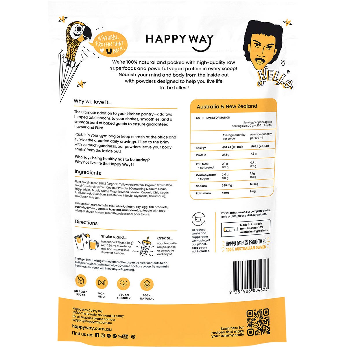 Happy Way Vegan Protein Powder Salted Caramel 500g - Happy Way