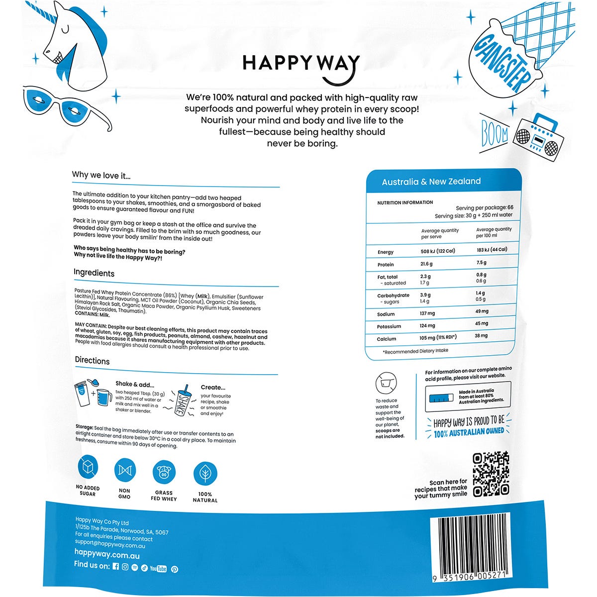Happy Way Whey Protein Powder Vanilla 2kg - Happy Way