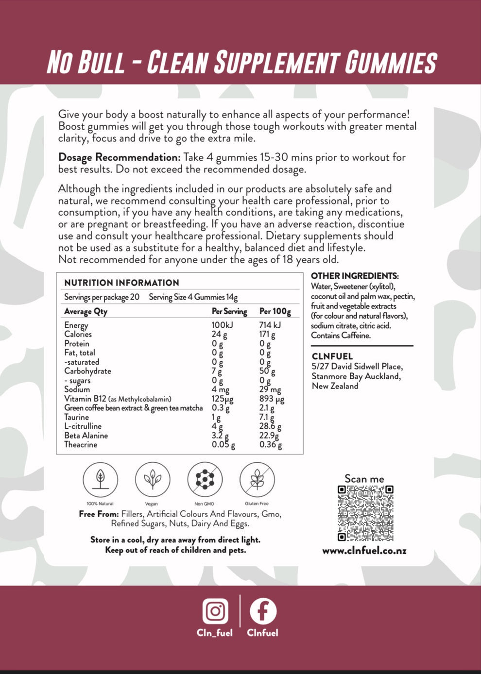 CLNFuel Pre-workout | Boost Gummies