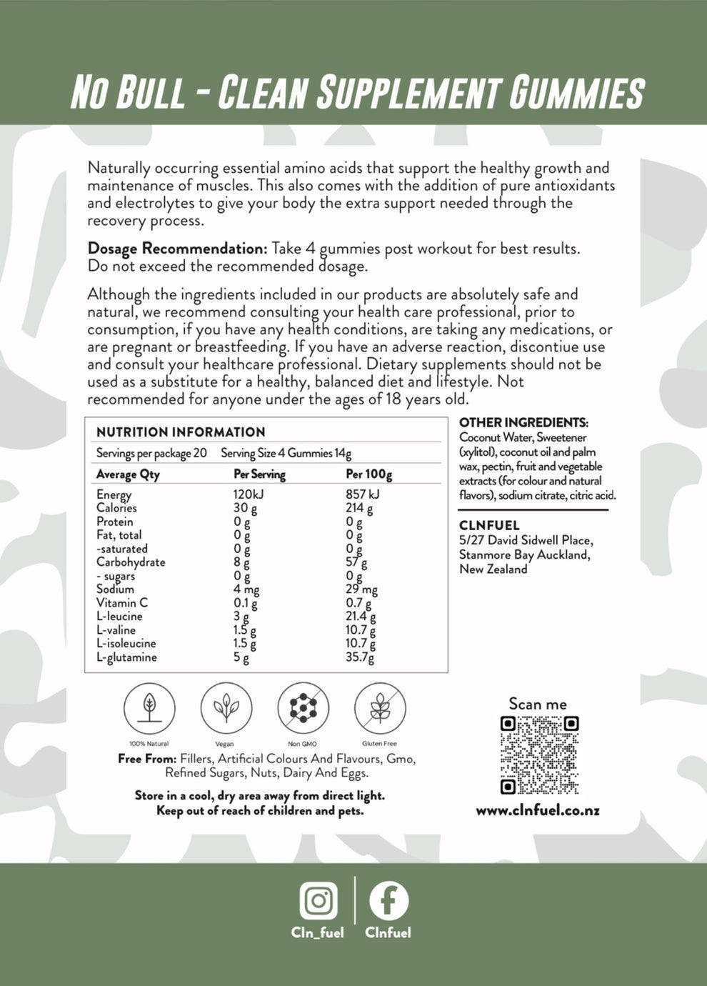 CLNFuel BCAA | Recover+ Gummies