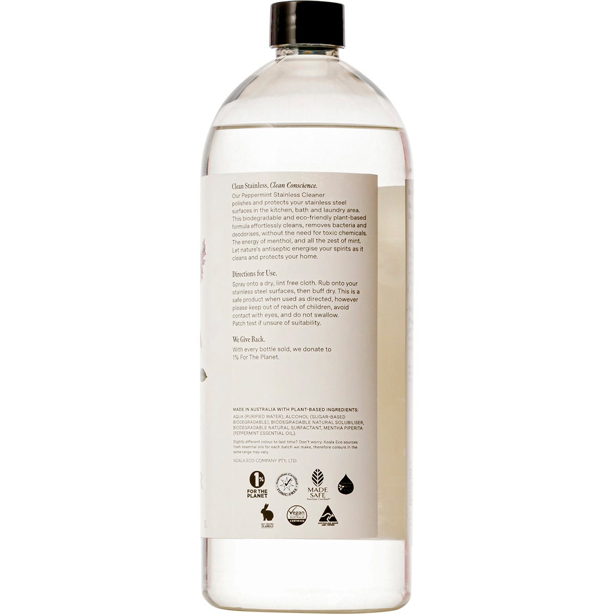 Koala Eco Stainless Steel Cleaner Peppermint 1L - Koala Eco