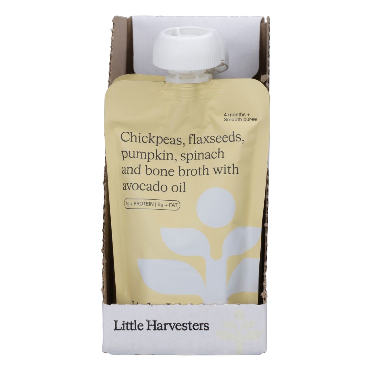 Little Harvesters Chickpeas, Flaxseeds, Pumpkin, Spinach & Bone Broth 6x120g - Little Harvesters
