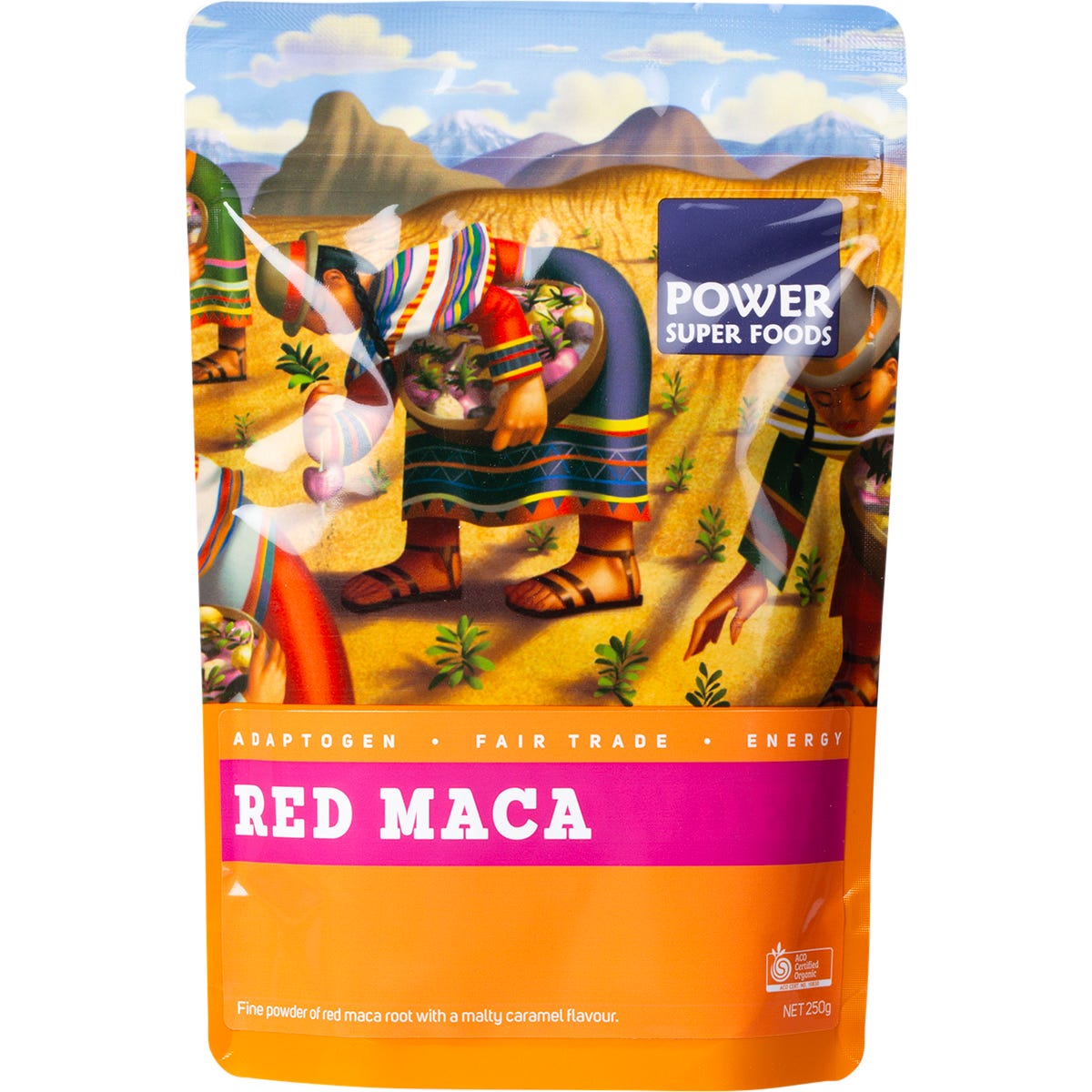Power Super Foods Red Maca Powder Certified Organic 250g - Power Super Foods