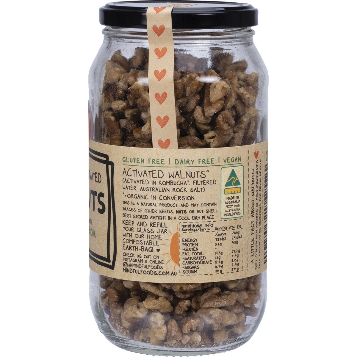 Mindful Foods Walnuts Organic & Activated 400g - Mindful Foods