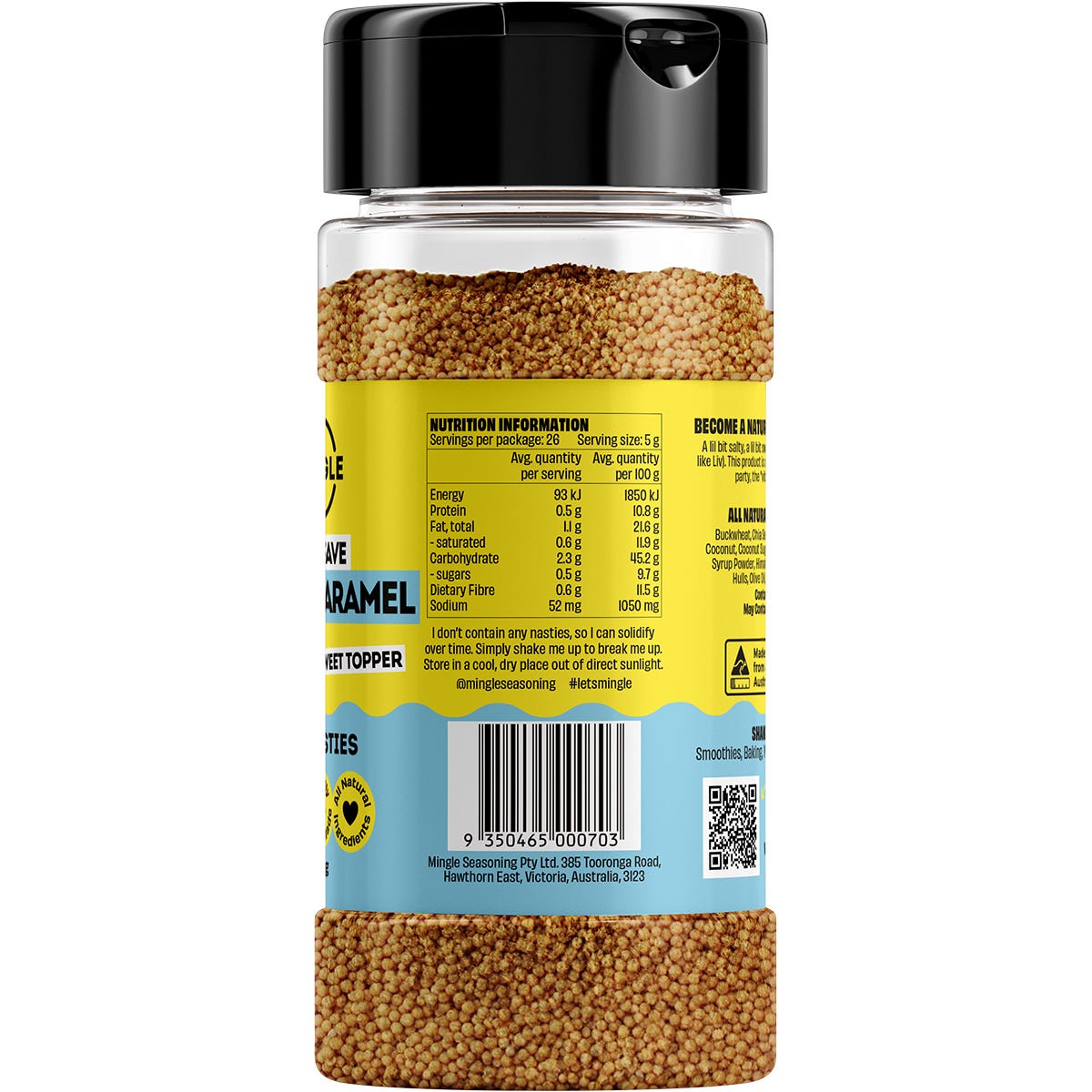 Mingle Liv's Fave Salted Caramel All Natural Sweet Topper 130g - Mingle