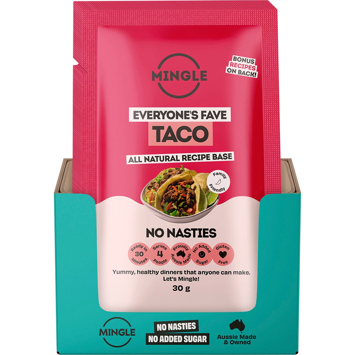 Mingle Mellow Taco All Natural Recipe Base 12x30g - Mingle