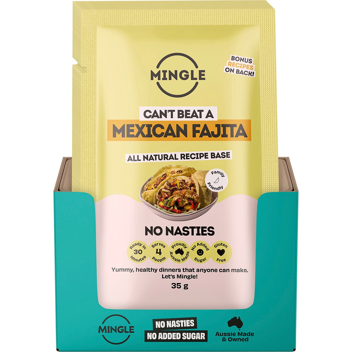 Mingle Mexican Fajita All Natural Recipe Base 12x35g - Mingle