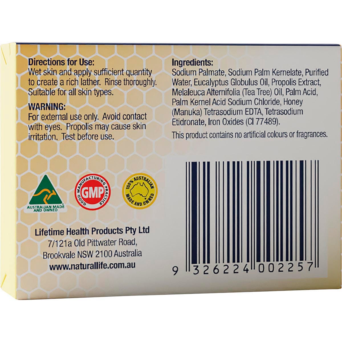 Natural Life Propolis Soap with Tea Tree, Eucalyptus & Manuka Honey 100g - Natural Life