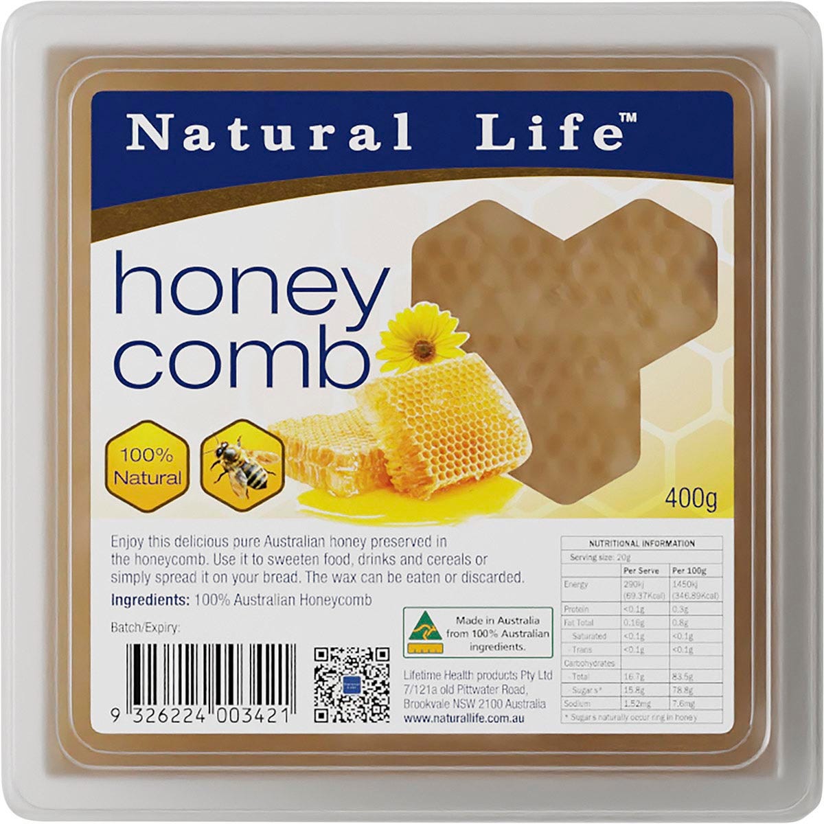 Natural Life Honeycomb 400g - Natural Life